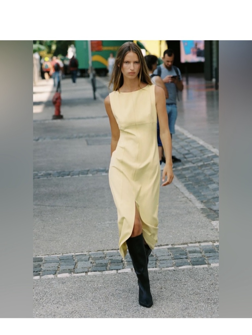 ZARA ZIPPED MIDI DRESS